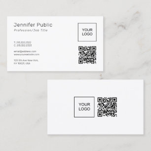 Ihr eigenes Firmenlogo QR-Code Elegantes Template Visitenkarte