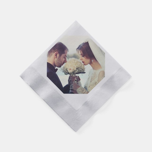 IHR EIGENES FOTO Hochzeitsempfangsbuch Napkins Serviette (Ecke)