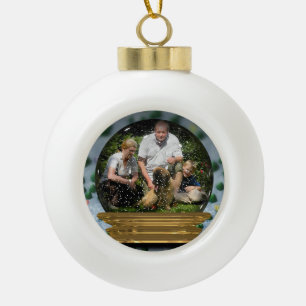 Ihr eigenes Foto in einem Snowglobe Feld! - Keramik Kugel-Ornament