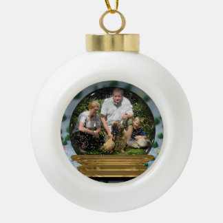 Ihr eigenes Foto in einem Snowglobe Feld! - Keramik Kugel-Ornament