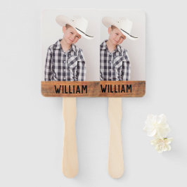 Ihr eigenes Foto Rustic Wood Monogram Abschluss Fächer