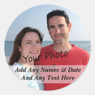 Ihr eigenes Foto und benutzerdefinierte Textkleber Runder Aufkleber