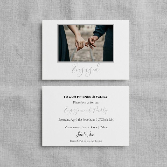 Ihr eigenes Foto, verlobte Party-Karte Dankeskarte (Your own photo, engaged announcement party card.)