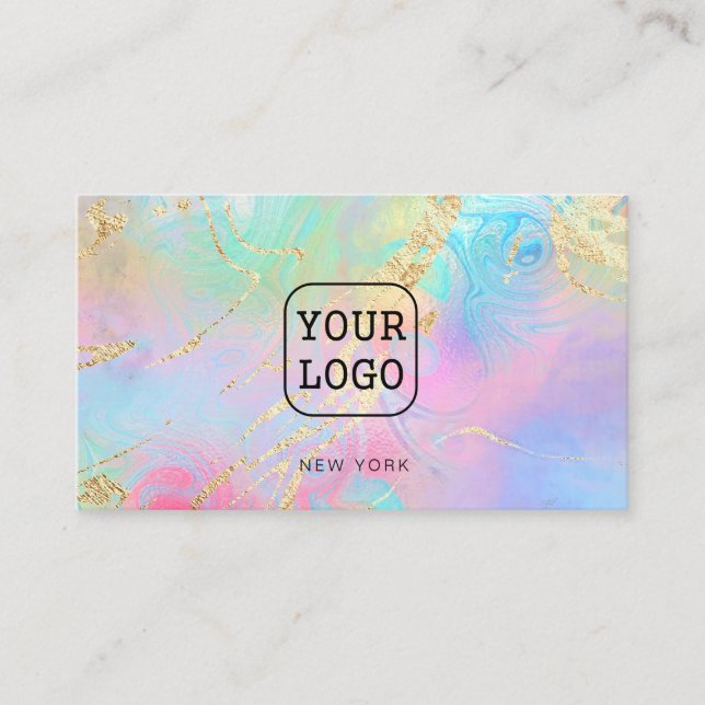 Ihr eigenes Logo auf der holografischen Wirkung vo Visitenkarte (Vorderseite)