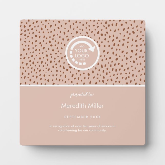 IHR EIGENES LOGO Beige & Boho Brown Fotoplatte (Vorderseite)