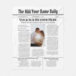 Ihr eigenes Titelblatt News Story Foto Personalisi Fleecedecke