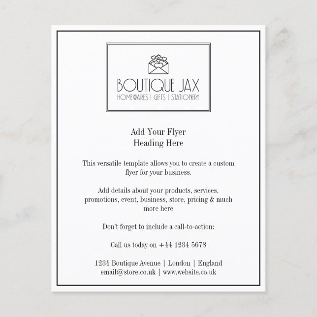 Ihr einfaches Branding und Logo in Weiß Flyer (Vorne)