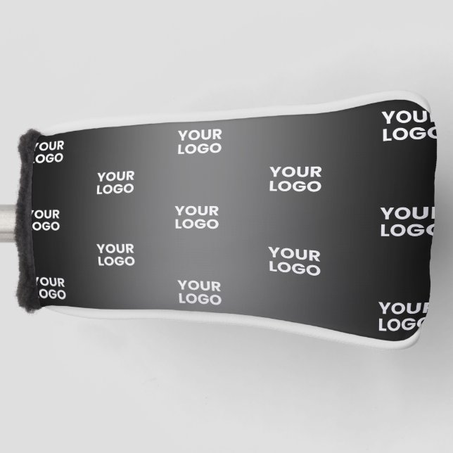 Ihr einfaches mehrfarbiges Logo | Schwarz & Grau G Golf Headcover (Vorderseite)