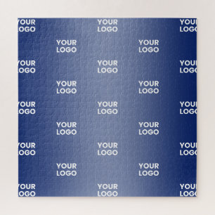 Ihr einfaches wiederholendes Logo   Blau-Verlauf Puzzle