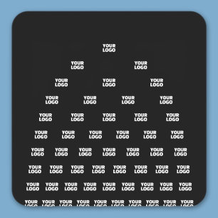 Ihr einzigartiges Logo-Bogenmuster Schwarz (edit Quadratischer Aufkleber