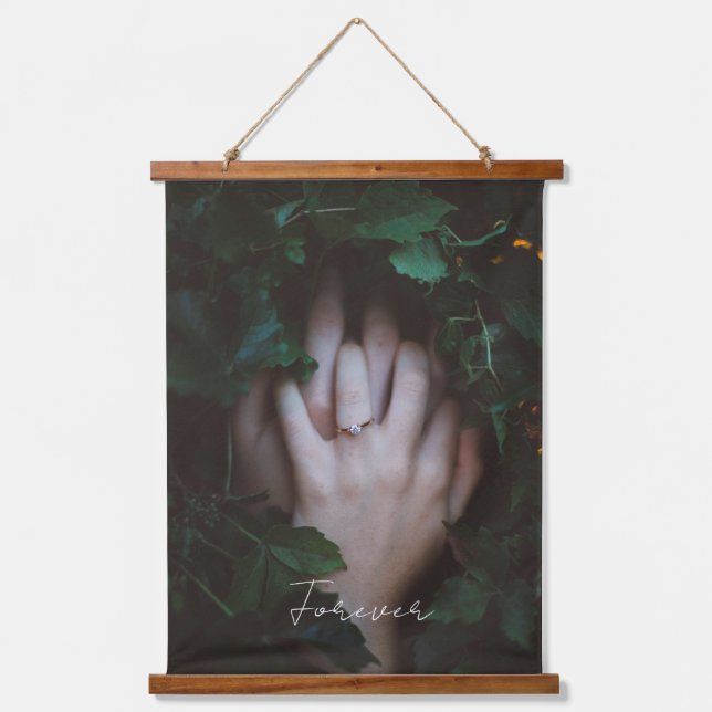 Ihr elegantes Hochzeitsbild Wandteppich Mit Holzrahmen (Vorderseite)