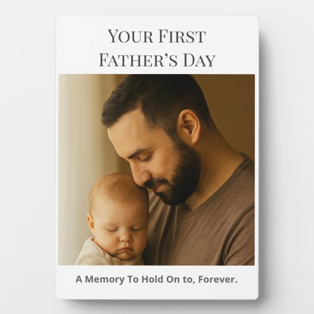 Ihr erster Vatertag - benutzerdefinierte Fotokarte Fotoplatte (Vorderseite)