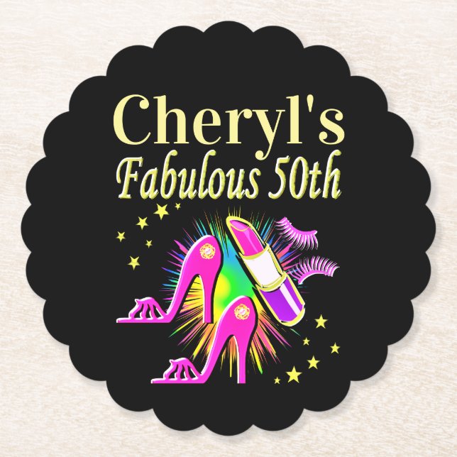 IHR FABULOUS 50. PERSONALISIERTES DESIGN UNTERSETZER (Vorderseite)