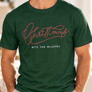 Ihr Familien-Weihnachtsname in moderner Schrift T-Shirt