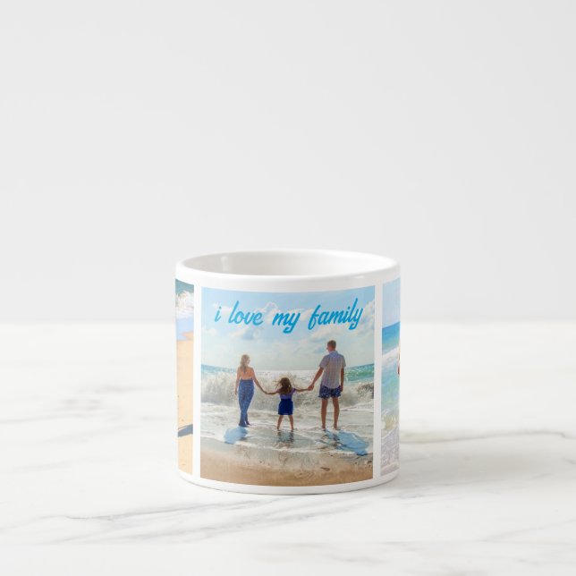 Ihr Familienfoto Collage Espresso Cup Custom Text Espressotasse (Vorderseite)