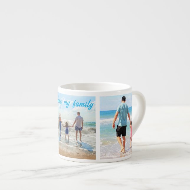 Ihr Familienfoto Collage Espresso Cup mit Text Espressotasse (Vorderseite Rechts)
