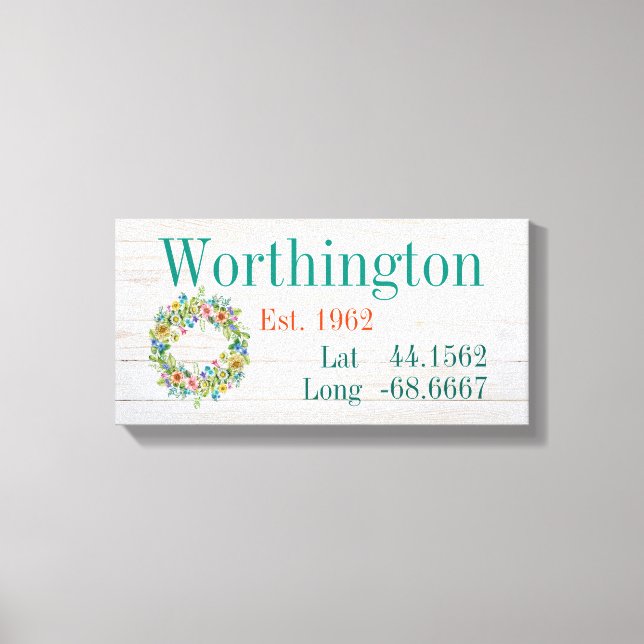 Ihr Familienname Breite und Länge Leinwanddruck (Vorderseite)