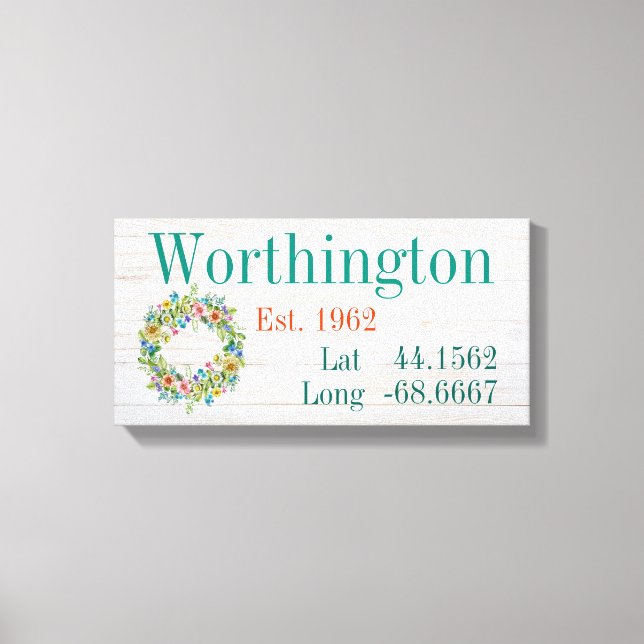 Ihr Familienname Breite und Länge Leinwanddruck (Vorderseite)