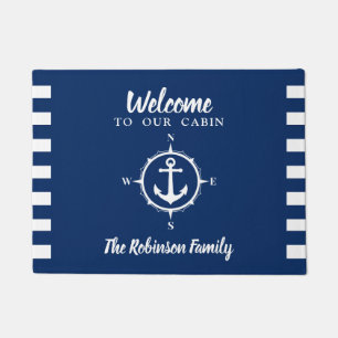 Ihr Familienname mit Compass Anker Kabine Fußmatte