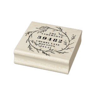 Ihr Familienname Rücksendeadresse Wreath Rubber St Gummistempel