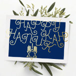 Ihr Farbstar David Menorah Happy Hanukkah Folien Feiertagskarte<br><div class="desc">Star von David Menorah Happy Hanukkah</div>