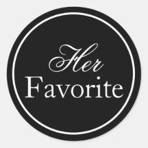 "ihr Favorit" Hochzeit-Aufkleber Schwarz und Weiß