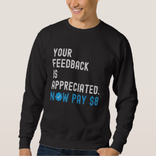 Ihr Feedback wird jetzt bezahlt 8 Dollar 1 Sweatshirt