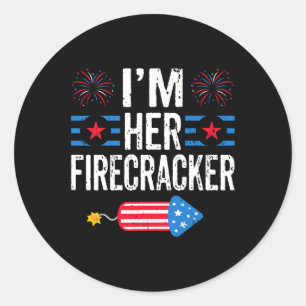 Ihr Firecracker 4. Juli Feuerwerke Matching Cou Runder Aufkleber