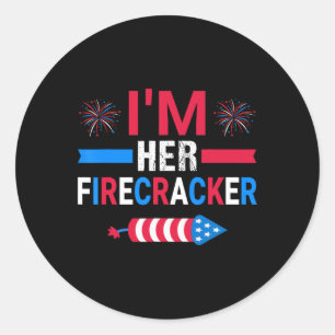 Ihr Firecracker am 4. Juli Match für hier Runder Aufkleber
