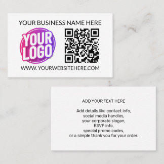 Ihr Firmen-Logo & QR-Code und Text Visitenkarte
