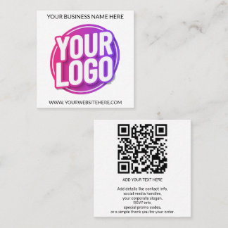 Ihr Firmen-Logo und QR-Code & Text Quadratische Visitenkarte