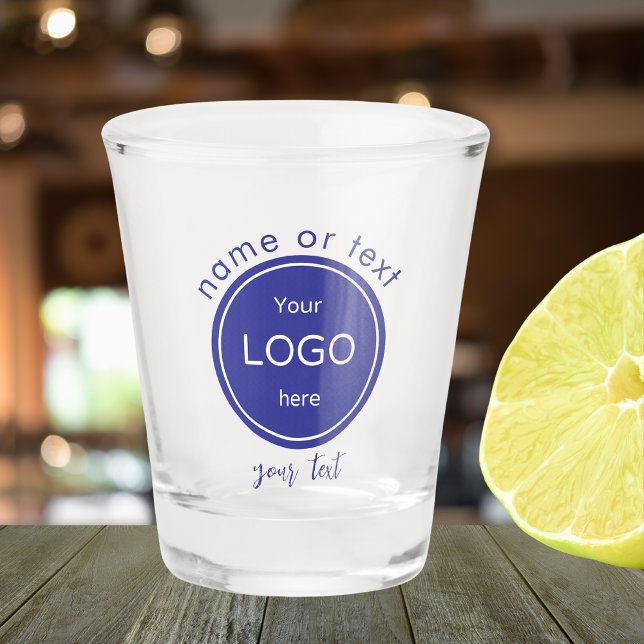 Ihr Firmenlogo Bar blau hinzufügen Schnapsglas (Von Creator hochgeladen)