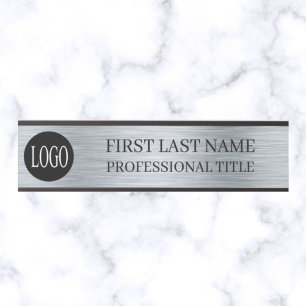 Ihr Firmenlogo Bürotürschild Faux Silber Türschild