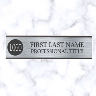 Ihr Firmenlogo Bürotürschild Faux Silber  Türschild
