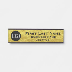 Ihr Firmenlogo Bürotürschild Gold Optik Türschild