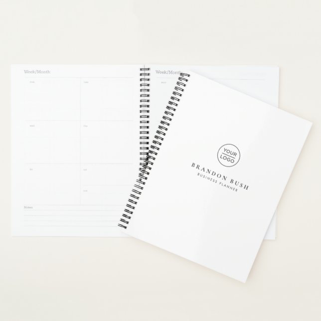 Ihr Firmenlogo Eigener weißer Businessplaner Planer (Anzeige)