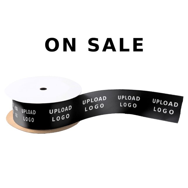 Ihr Firmenlogo Einfache minimale schwarze Umhüllun Satinband (Von Creator hochgeladen)