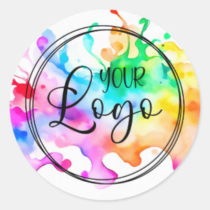 Ihr Firmenlogo Farbe geplashte Farbe Runder Aufkleber