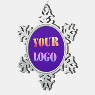 Ihr Firmenlogo Geschäft Weihnachtsdekoration Schneeflocken Zinn-Ornament