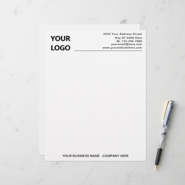 Ihr Firmenlogo Geschäftsbriefe mit QR-Code Briefbogen (Vorderseite/Rückseite Beispiel)