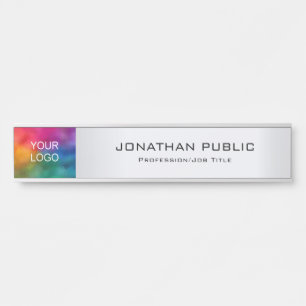 Ihr Firmenlogo hier Modernes Silber Türschild