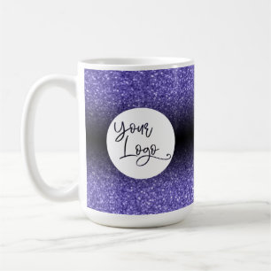 Ihr Firmenlogo lila Glitter und schwarzer Ombre Kaffeetasse