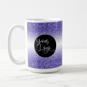 Ihr Firmenlogo lila Glitter und weißer Ombre Kaffeetasse