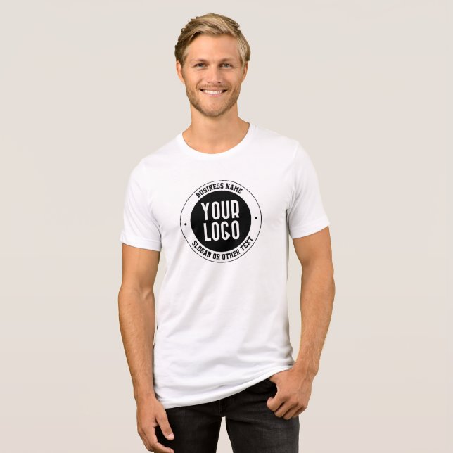Ihr Firmenlogo oder Design | Fett bearbeitbarer Te Tri-Blend Shirt (Vorderseite voll)