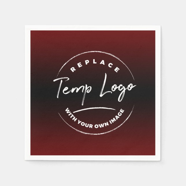 Ihr Firmenlogo oder Image Red Black Ombre Serviette (Vorderseite)