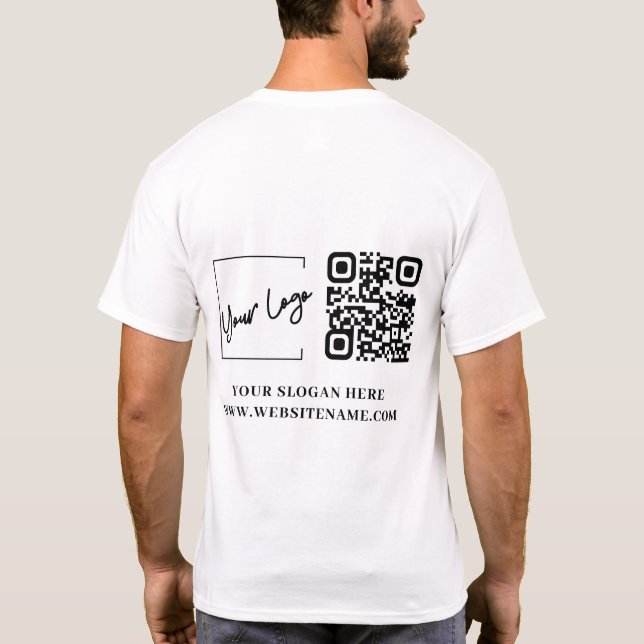 Ihr Firmenlogo QN-Code T-Shirt (Rückseite)