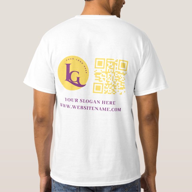Ihr Firmenlogo QN-Code T-Shirt (Rückseite)