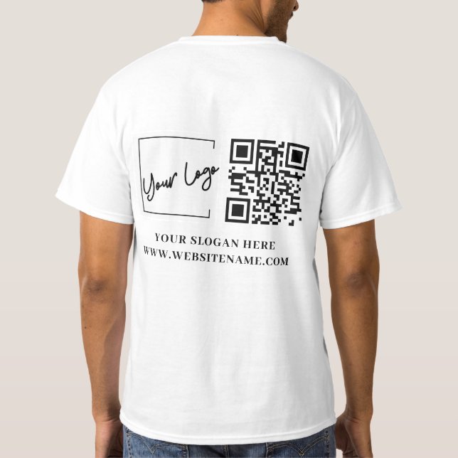 Ihr Firmenlogo QN-Code T-Shirt (Rückseite)