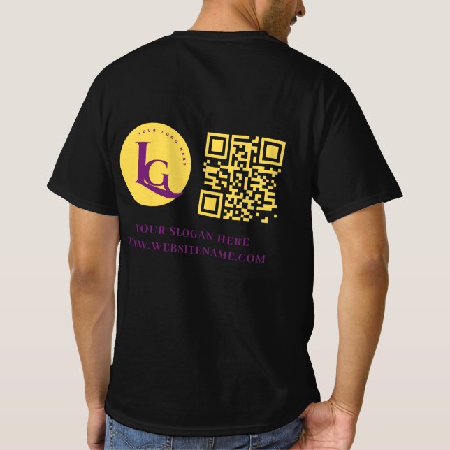 Ihr Firmenlogo QN-Code T-Shirt (Rückseite)