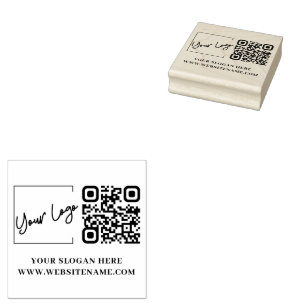 Ihr Firmenlogo Qr-Code - Briefmarke aus Edelkautsc Gummistempel